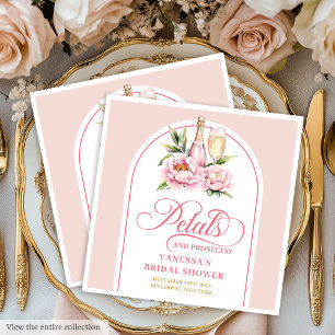 Romantic Petals and Prosecco Shower Napkins Set
