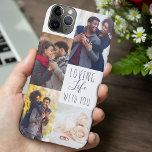 Romantic Photo Collage Loving Life with You White Case-Mate iPhone Case<br><div class="desc">Romantic photo Phone case for iphone 11 pro max and many other models, personalised with 4 of your favourite photos. The wording reads "loving life with you" in elegant script and playful uppercase typography. The photo template is set up ready for you to add your photos, working clockwise from top...</div>