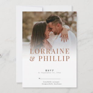 Romantic photo gradient RSVP card