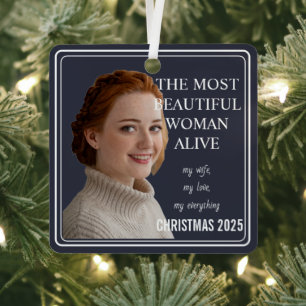 Romantic Photo Most Beautiful Woman Alive  Metal Tree Decoration