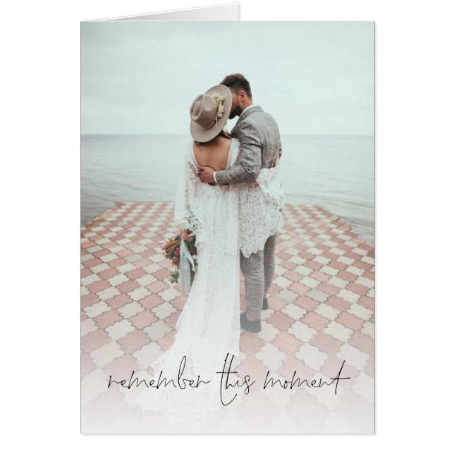 Romantic Photo Overlay Wedding Anniversary Card (Front)