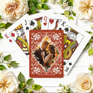 Romantic Photo Red Rust  Playing Cards