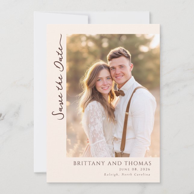 Romantic Photo Save The Date (Front)