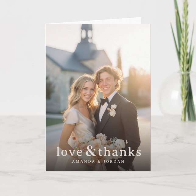 Romantic Photo Thank You Card (Front)