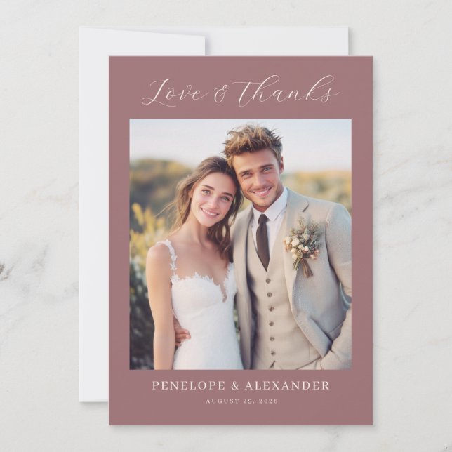 Romantic Photo Thank You Card (Front)