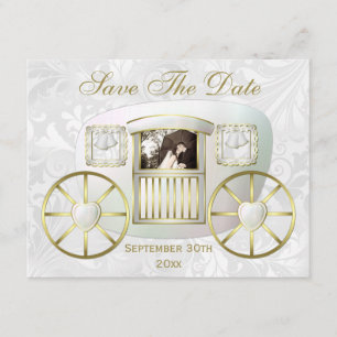 Romantic Photo Wedding Carriage Save the Date Invitation