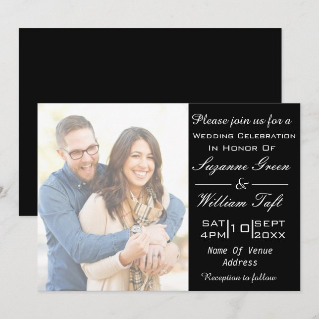 Romantic Photo Wedding Invitation (Front/Back)