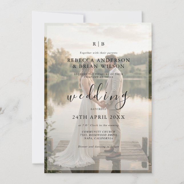 Romantic Photo Wedding Invitation (Front)