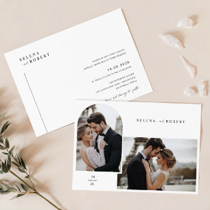 Romantic Photo Wedding Invite Modern Minimalist