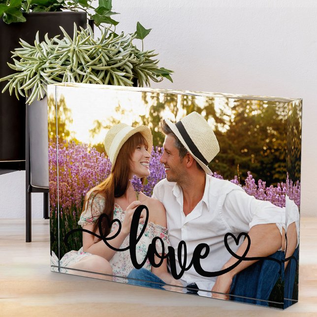 Romantic Photo with Love and Hearts Calligraphy Block (Creator Uploaded)
