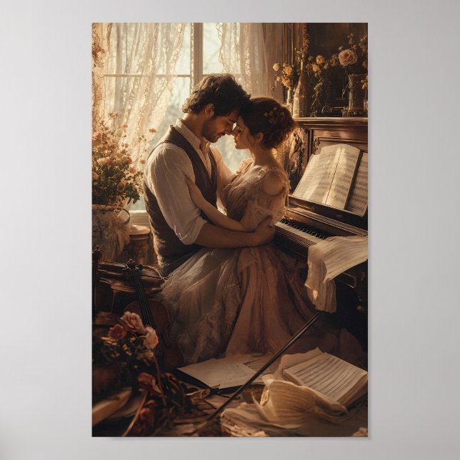 Romantic Piano Reverie Lovers Wall Poster (Front)