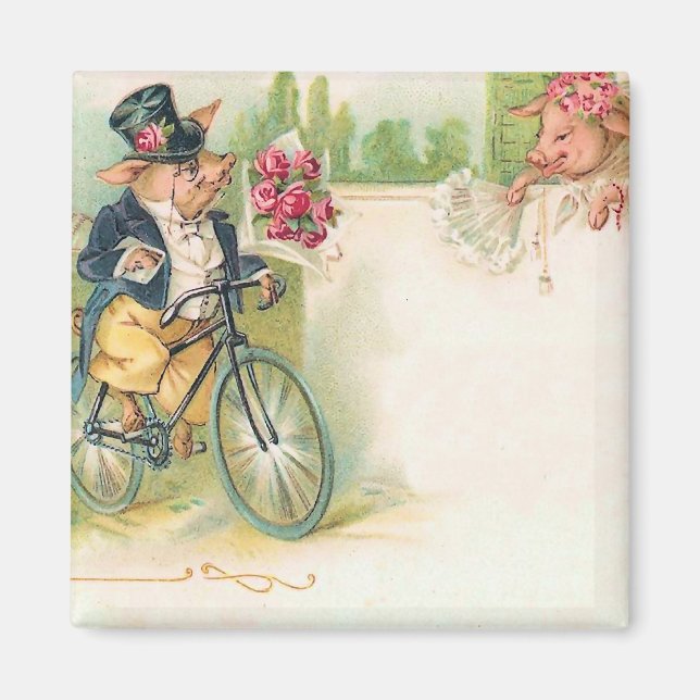 Romantic Pigs Magnet (Front)