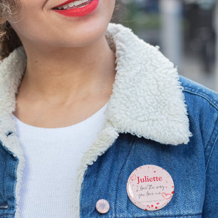 Romantic Pink and Red Heart Valentine's Day 3 Cm Round Badge