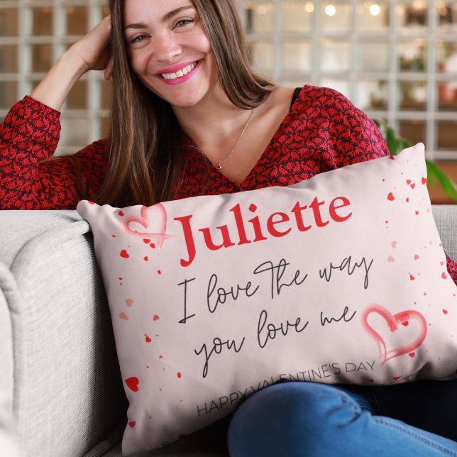 Romantic Pink and Red Heart Valentine's Day Decorative Cushion (Romantic Pink and Red Heart Valentine's Day Decorative Cushion)