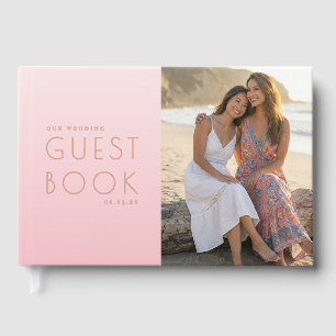 Romantic Pink Beach Photo Guest Book