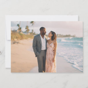 Romantic Pink Beach Photo Invitation