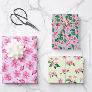 Romantic Pink Blossom Floral Wrapping Paper
