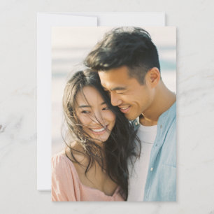 Romantic Pink Blue Photo Invitation