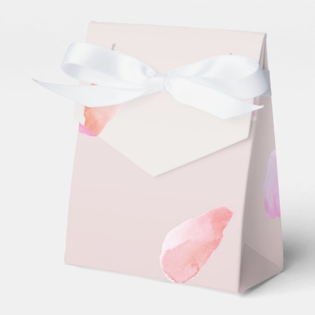 Romantic Pink Blush Rose Petal Floral Favour Box (Front Side)