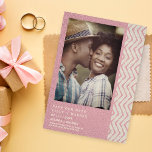 Romantic Pink Boho Textile Texture Zig Zag Photo Save The Date<br><div class="desc">Romantic Pink Boho Textile Texture Zig Zag Photo Wedding Save the Date Card with Envelope. IMPORTANT NOTICE: This design is part of a collection and has other coordinated elements that you can find in my store. Sometimes it can be difficult to aesthealign and texts or initials on the designs, if...</div>