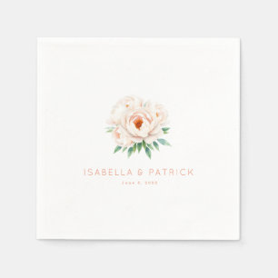 Romantic Pink Botanical Floral Arrangment Napkin