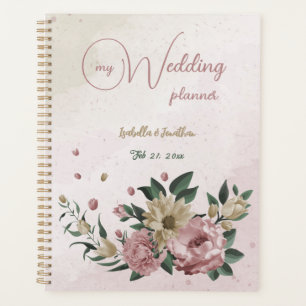 romantic pink & champagne flowers wedding planner