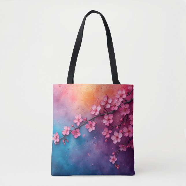 Romantic Pink Cherry Blossoms Tote (Front)