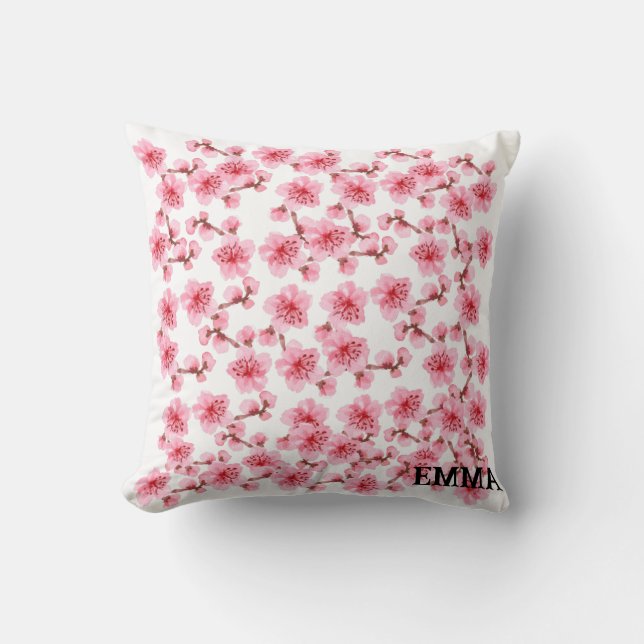 Romantic pink Cherry blosson Cushion (Front)