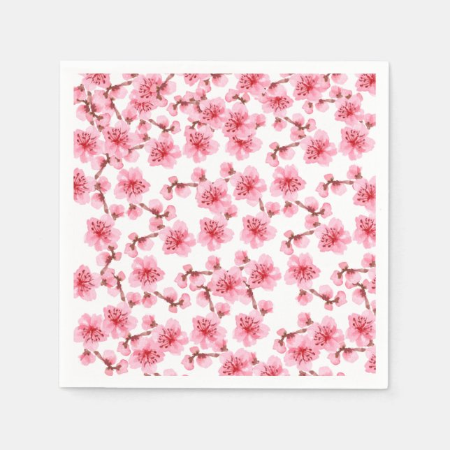 Romantic pink Cherry blosson Napkin (Front)