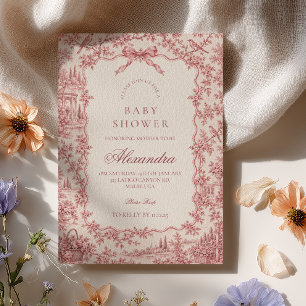 Romantic Pink Coquette Baby Shower Invitation