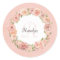 Romantic Pink Dotted Rose Floral Monogrammed Name