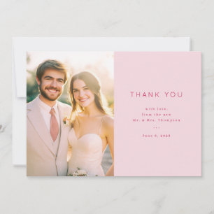 Romantic Pink Elegant Photo Thank You Card