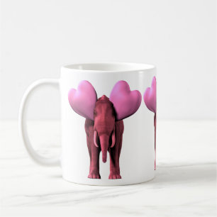 Romantic Pink Elephant Coffee Mug