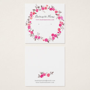 Romantic Pink Floral Background Earring Cards