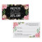 Romantic Pink Floral Beauty Salon Referral Card