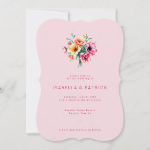 Romantic Pink Floral Bouquet Invitation