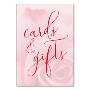 Romantic Pink Floral Cards & Gifts Sign