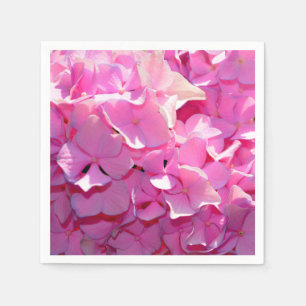 Romantic pink floral elegant hydrangeas napkin