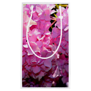 Romantic pink floral elegant hydrangeas  small gift bag