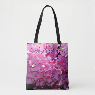 Romantic pink floral elegant hydrangeas  tote bag