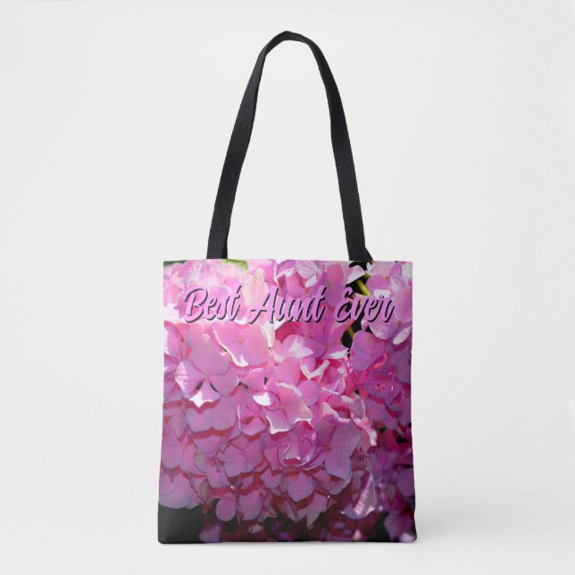 Romantic pink floral elegant hydrangeas  tote bag (Front)