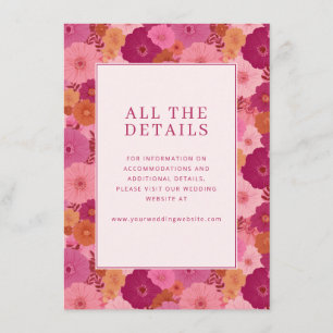 Romantic Pink Floral Enclosure Card