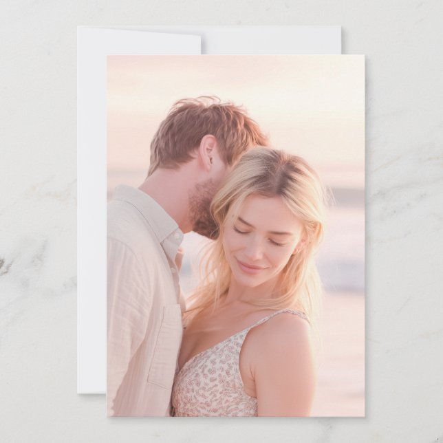 Romantic Pink Floral Photo Invitation (Front)