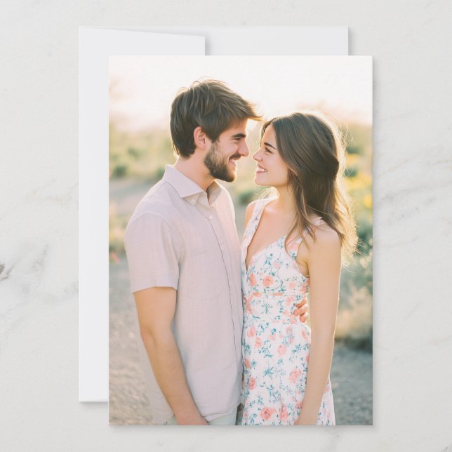 Romantic Pink Floral Photo Invitation (Front)
