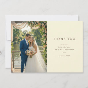 Romantic Pink Floral Photo Thank You Card