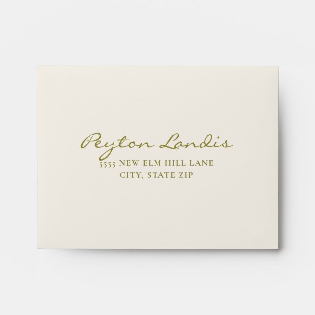 Romantic Pink Floral Sage Green Cream Wedding RSVP Envelope (Front)