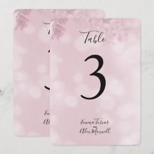 Romantic Pink Floral Table number cards