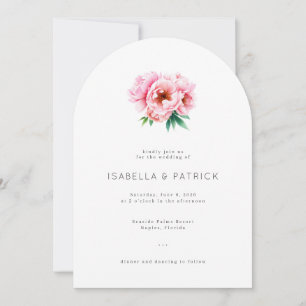 Romantic Pink Floral Wedding Invitation