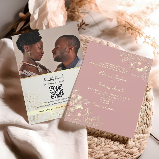 Romantic Pink Floral Wedding Invitation (Creator Uploaded)