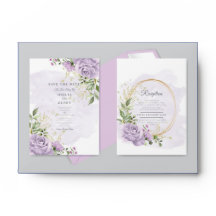 Romantic Pink Floral Wedding Invitation Cards